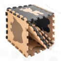 Mata edukacyjna dla dzieci piankowa puzzle 9 elementów 85 x 85 x 1 cm brązowa