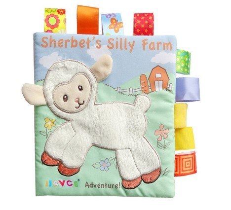 Książeczka sensoryczna książka dotykowa miękka metki owieczki