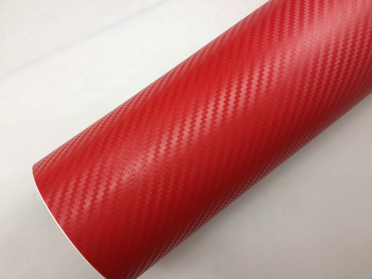 Folia rolka carbon 3D czerwona 1,27x28m