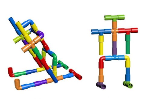 Klocki Słomki Konstrukcyjne, Kolorowy Rurociąg Rury Rurki ok. 340 Elementów