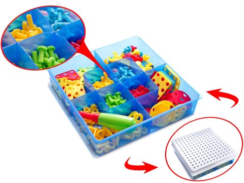 Wkrętarka wiertarka śrubki klocki konstrukcyjne zestaw majsterkowicza walizka 261 elementów