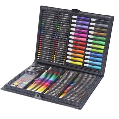 Zestaw do malowania dla dzieci artystyczny plastyczny pędzle kredki mazaki 168el + walizka