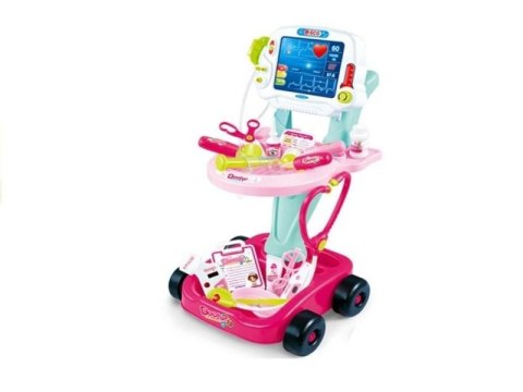 Wózek Lekarski Dla Dziewczynki Z Akcesoriami, Zestaw Doktora Różowy