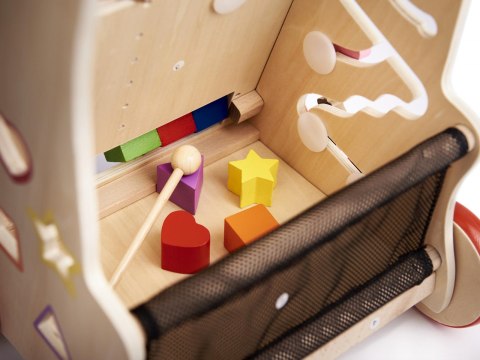 Pchacz dla dziecka chodzik drewniany kostka edukacyjna 6w1