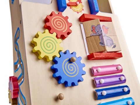 Pchacz dla dziecka chodzik drewniany kostka edukacyjna 6w1