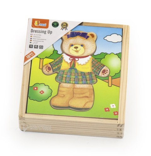 Viga 56403 Układanka ubieranka Miś - dziewczynka