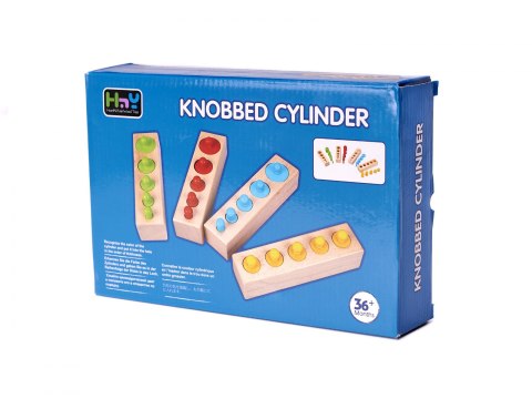 Odważniki cylindry drewniane gra układanka montessori kolorowe