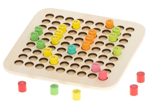 Zestaw edukacyjny nauka liczenia tabliczka mnożenia okrągła drewniana