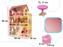 Domek dla lalek drewniany + mebelki różowy 90cm LED