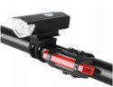 Lampka rowerowa LED RALLEX zestaw tył-przód na rower kierownicę USB