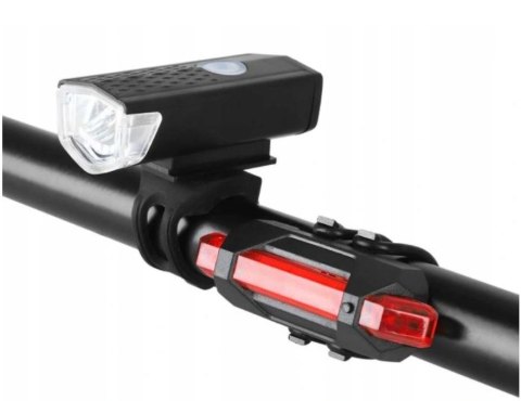 Lampka rowerowa LED RALLEX zestaw tył-przód na rower kierownicę USB