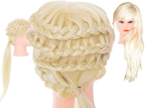 Główka głowa treningowa fryzjerska naturalne włosy blond