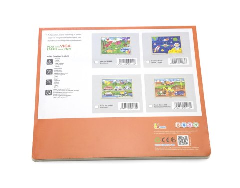Viga 51462 Puzzle na podkładce 24 elementy - pojazdy w mieście
