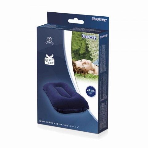 Poduszka dmuchana turystyczna welurowa BESTWAY 67121 granatowa