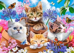 CASTORLAND Puzzle 120 elementów Kittens with Flowers - Koty w kwiatach 6+