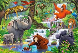 CASTORLAND Puzzle 40 układanka elementów Maxi Jungle Animals - Zwierzęta z Dżungli 4+