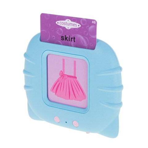 Nauka języka angielskiego czytnik kart do nauki słówek fiszki niebieski