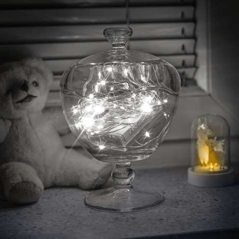 Lampki LED druciki dekoracyjne świąteczne choinkowe 5m 50LED zimny biały