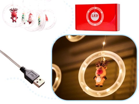 Kurtyna Led na okno girlanda gwiazdki świąteczna choinkowa 3 m 125 LED