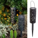 Lampa solarna ogrodowa ażurowa latarenka lampion LED czujnik zmierzchu wbijana 4szt.