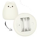 Lampka nocna dla dzieci silikonowa 4 LED na baterie biała kotek