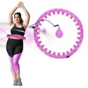 ZESTAW HULA HOP HHW12 VIOLET Z WYPUSTKAMI I OBCIĄŻNIKIEM HMS + PAS BR163 BLACK PLUS SIZE