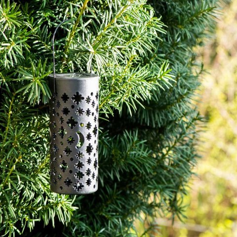 Lampa solarna ogrodowa ażurowa latarenka lampion LED czujnik zmierzchu wbijana 4szt.