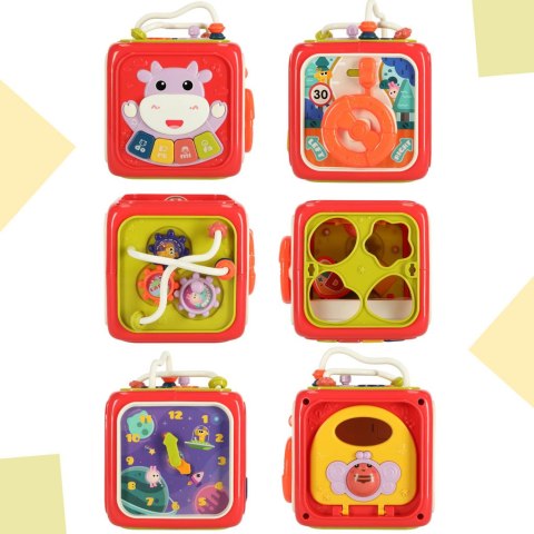 Sorter układanka kostka sensoryczna klocki edukacyjne Montessori 6w1