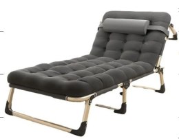 Łóżko turystyczne LUARO składane polowe biznesowe 193 cm czarny