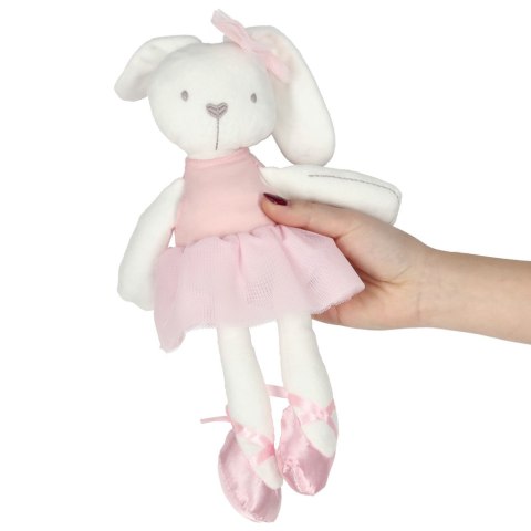 Maskotka pluszowa pluszak przytulanka królik zajączek w różowej sukience 42cm