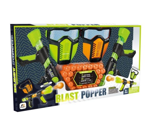 Pistolet na kulki piankowe zestaw + maska ochronna 2 szt.