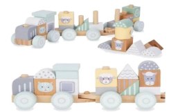 Pociąg kolejka drewniana LULILO Vico pastelowy