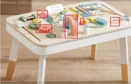 Tablica manipulacyjna LULILO LUDO stolik drewniany sensoryczny 2w1 miętowy