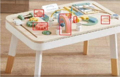 Tablica manipulacyjna LULILO LUDO stolik drewniany sensoryczny 2w1 miętowy