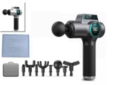 Pistolet do masażu masażer do pleców ciała LED 4w1 czarny