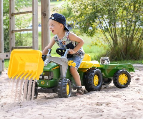 Rolly Toys 023110 Traktor Rolly Kid John Deere z łyżką i przyczepą Rolly Toys 023110 Traktor Rolly Kid John Deere z łyżką i przyczepą