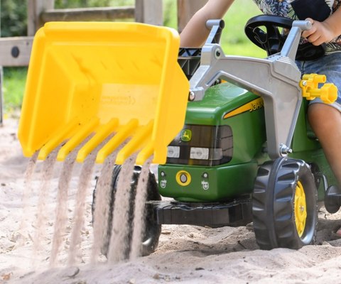 Rolly Toys 023110 Traktor Rolly Kid John Deere z łyżką i przyczepą Rolly Toys 023110 Traktor Rolly Kid John Deere z łyżką i przyczepą
