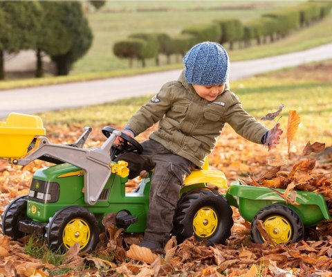 Rolly Toys 023110 Traktor Rolly Kid John Deere z łyżką i przyczepą Rolly Toys 023110 Traktor Rolly Kid John Deere z łyżką i przyczepą
