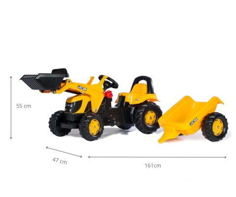 Rolly Toys 023837 Traktor Rolly Kid JCB z łyżką i przyczepą Rolly Toys 023837 Traktor Rolly Kid JCB z łyżką i przyczepą