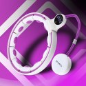 HHM17 HULA HOP WHITE/VIOLET Z MAGNESAMI I OBCIĄŻNIKIEM + LICZNIK HMS