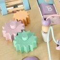Tablica manipulacyjna LULILO LUDO stolik drewniany sensoryczny 2w1 różowy