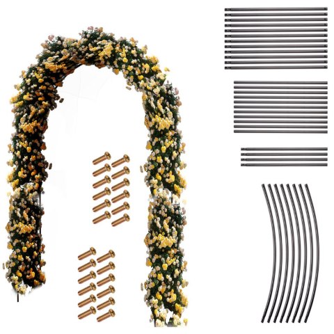 Pergola ogrodowa LUARO łuk uchwyt na róże kwiaty bluszcz pnącza metalowa 240 x 140 cm