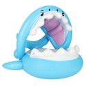 Kółko do pływania koło dmuchane dla niemowląt pontonik dla dzieci z siedziskiem z daszkiem rekin 23kg