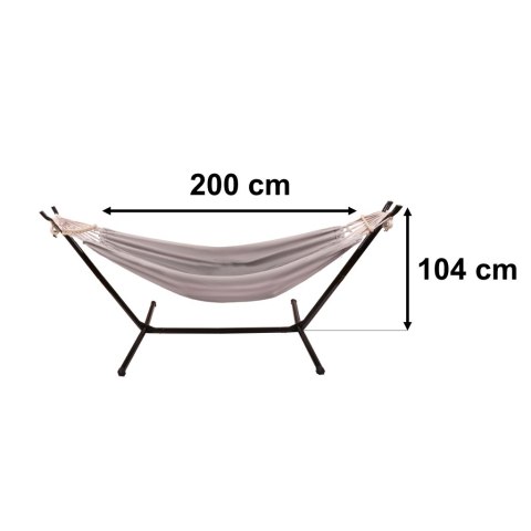 Hamak ogrodowy ze stelażem huśtawka duża mocna pokrowiec 247cm 100kg