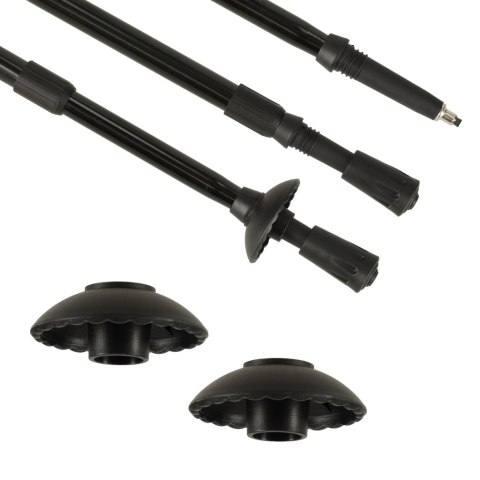 Kijki kije trekkingowe składane spacerowe do chodzenia nakładki 2 sztuki czarne