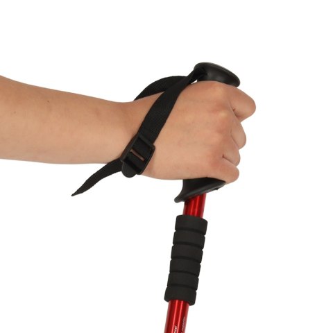 Kijki kije trekkingowe składane spacerowe do chodzenia nakładki 2 sztuki czerwone