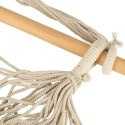 Krzesło brazylijskie z podnóżkiem leżak wiszący huśtawka 130cm beż
