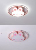 Lampa LED sufitowa plafon do pokoju dziecięcego ściemniana + pilot króliczek