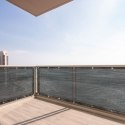 Osłona balkonowa LUARO mata maskująca siatka cieniująca na balkon taras 150g/m2 105x700cm UV + Trytytki