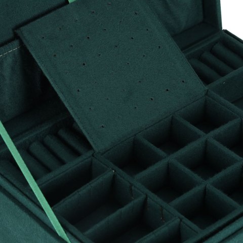 Szkatułka kuferek na biżuterię organizer zielony